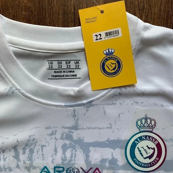 Cristano Ronaldo Al Nassr Soccer Jersey Set White Youth Small New - Picture 4 of 5